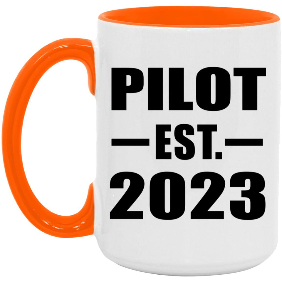 Pilot Established EST. 2023 - 15oz Accent Mug Orange