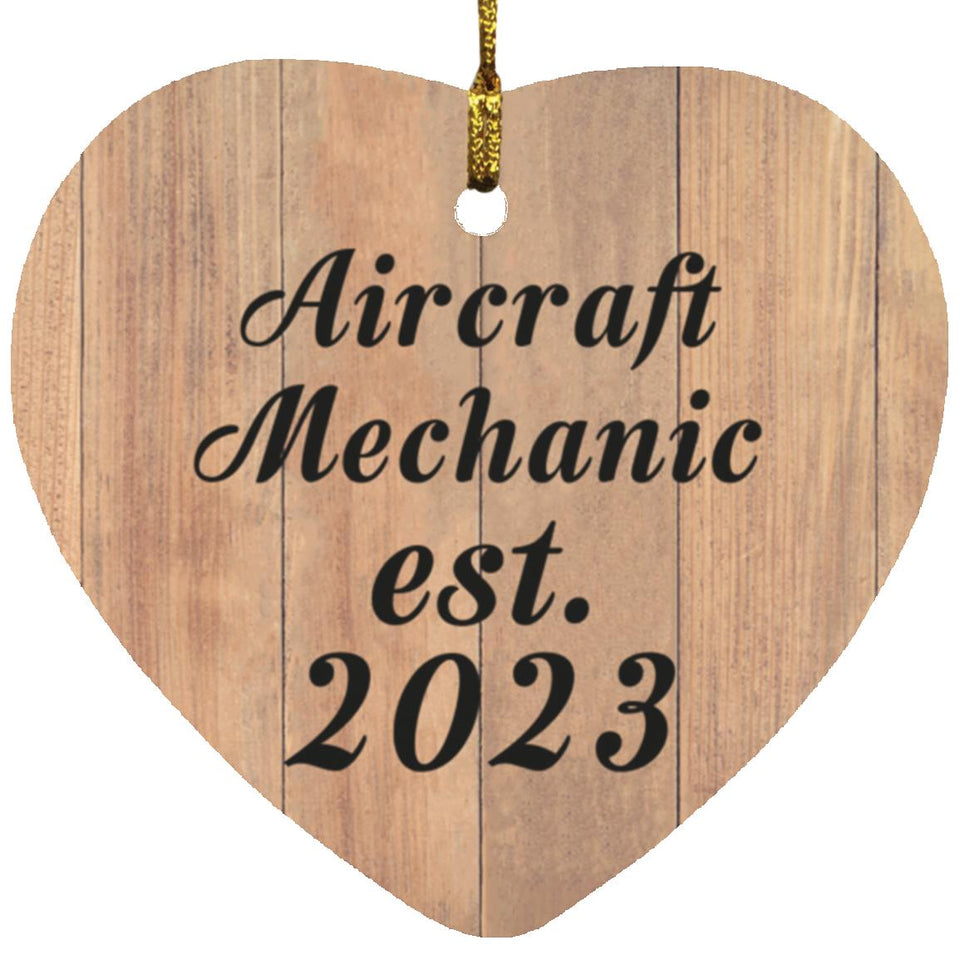 Aircraft Mechanic Established Est. 2023 - Heart Ornament C
