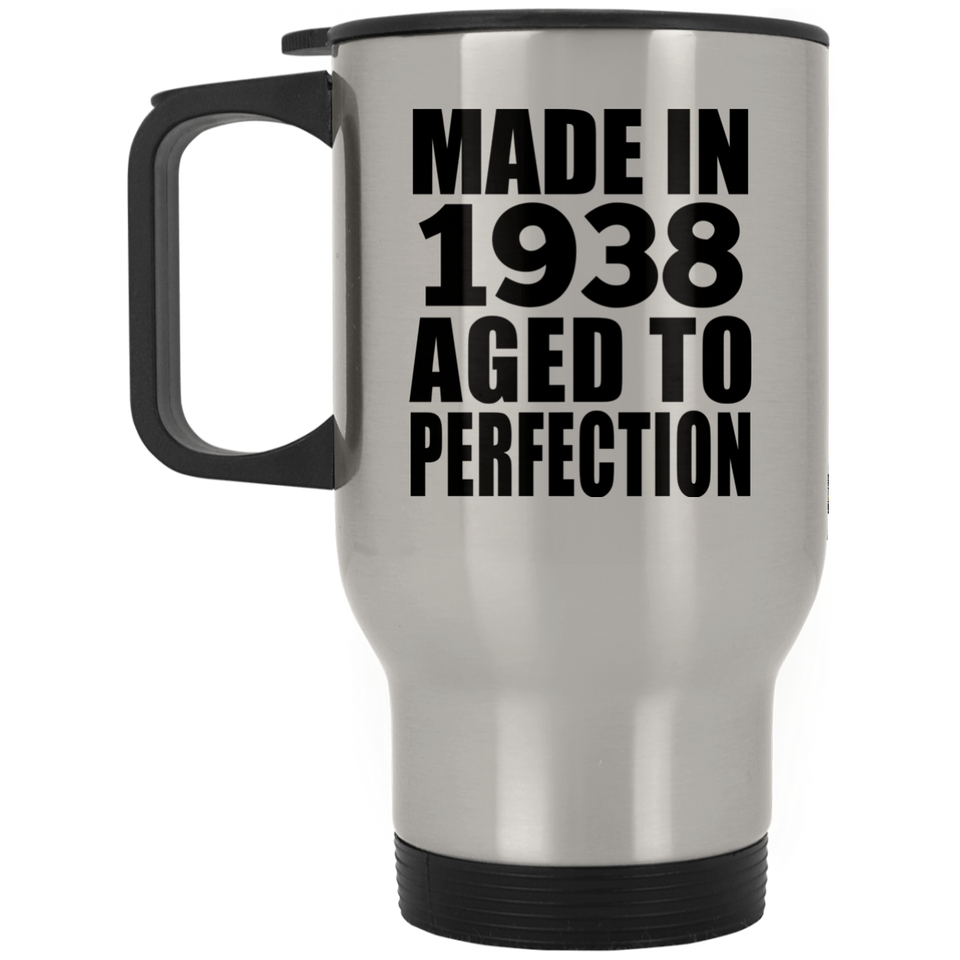 86th Birthday Made In 1938 Aged to Perfection - Silver Travel Mug