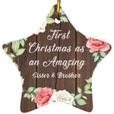 First Christmas As an Amazing Sister & Brother - Star Ornament A