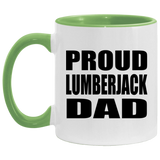 Proud Lumberjack Dad - 11oz Accent Mug Green