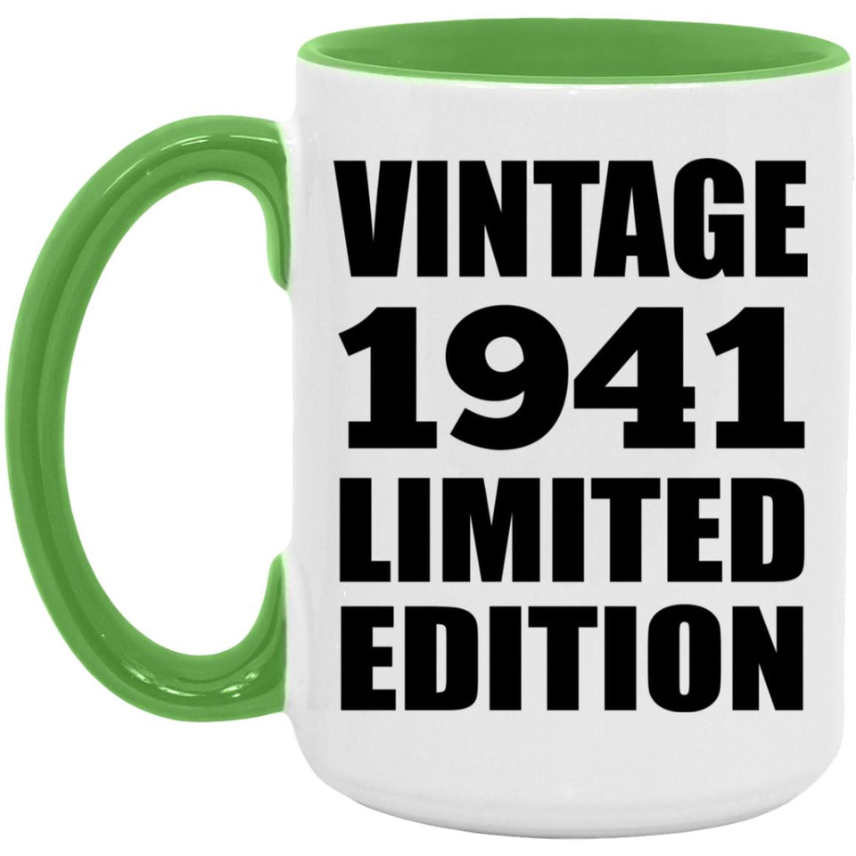 83rd Birthday Vintage 1941 Limited Edition - 15oz Accent Mug Green