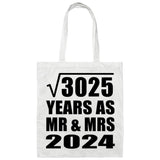 55th Anniversary Square Root of 3025 Years As Mr & Mrs 2024 - Tote Bag White