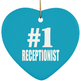 Number One #1 Receptionist - Heart Ornament
