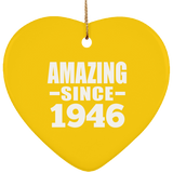 78th Birthday Amazing Since 1946 - Heart Ornament