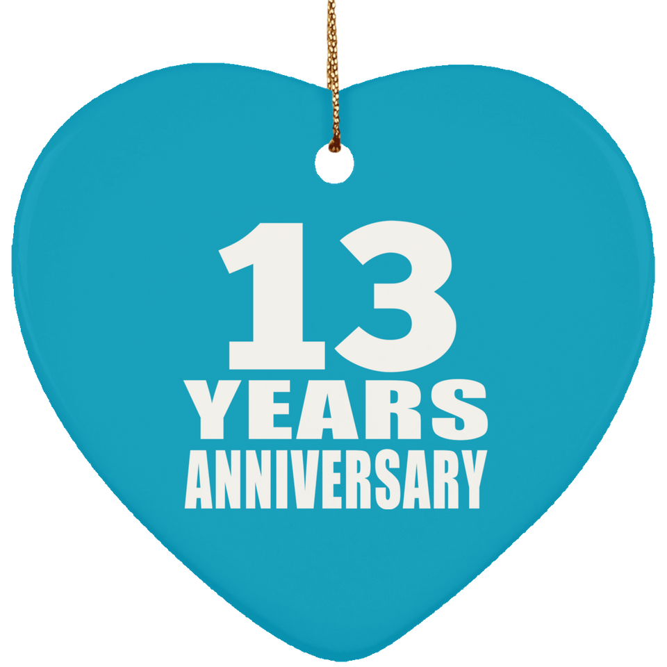 13th Anniversary 13 Years - Heart Ornament