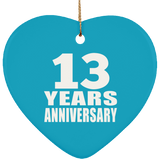 13th Anniversary 13 Years - Heart Ornament