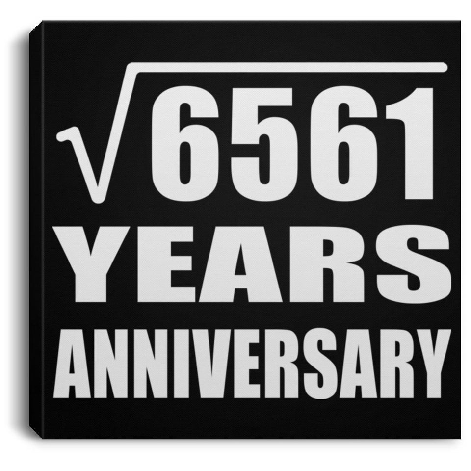 81st Anniversary Square Root of 6561 Years Anniversary - Canvas Square