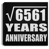81st Anniversary Square Root of 6561 Years Anniversary - Canvas Square
