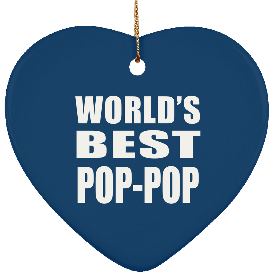 World's Best Pop-Pop - Heart Ornament
