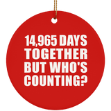 41st Anniversary 14,965 Days Together But Who's Counting - Circle Ornament
