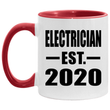 Electrician Established EST. 2020 - 11oz Accent Mug Red