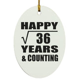 Happy 6th Anniversary Square Root of 36 Years & Counting - Oval Ornament