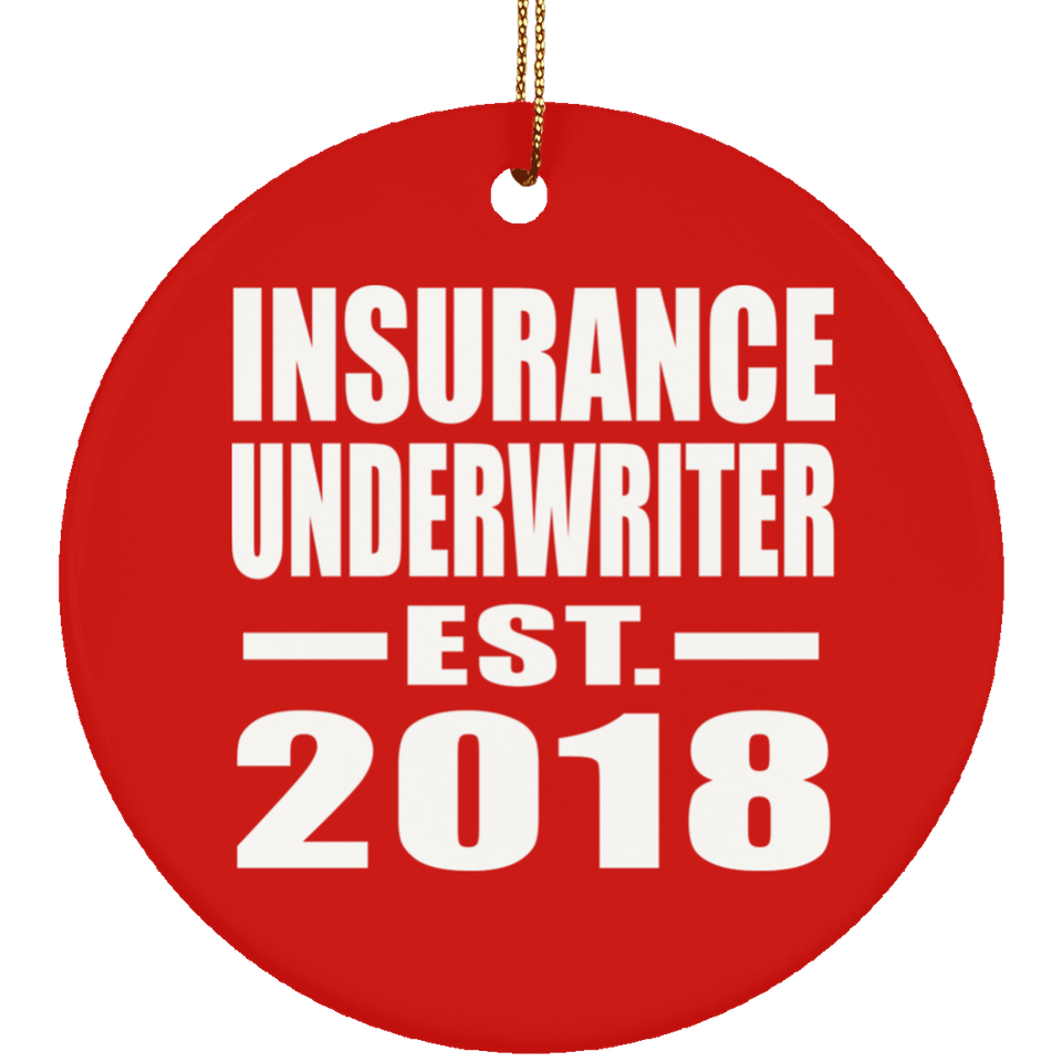 Insurance Underwriter Established EST. 2018 - Circle Ornament