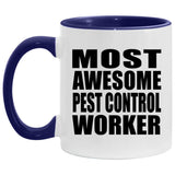Most Awesome Pest Control Worker - 11oz Accent Mug Purple
