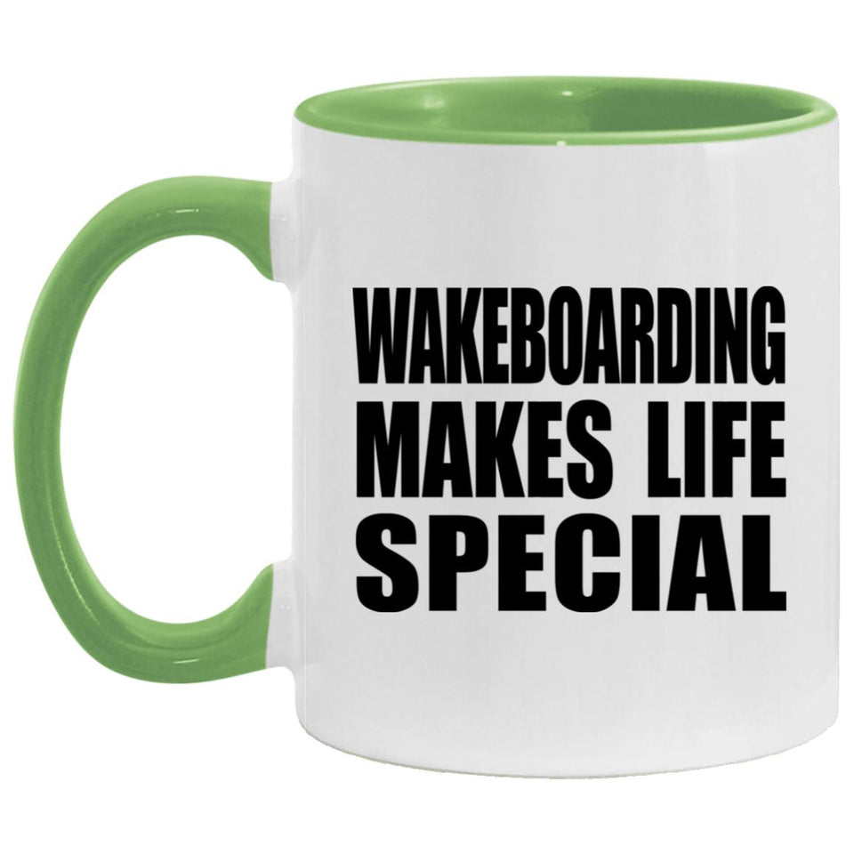 Wakeboarding Makes Life Special - 11oz Accent Mug Green