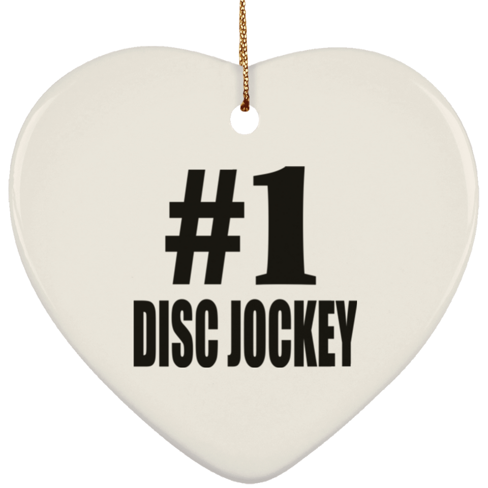 Number One #1 Disc Jockey - Heart Ornament