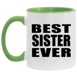 Best Sister Ever - 11oz Accent Mug Green