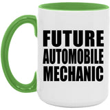 Future Automobile Mechanic - 15oz Accent Mug Green