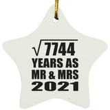 88th Anniversary Square Root of 7744 Years As Mr & Mrs 2021 - Star Ornament