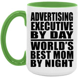 Advertising Executive By Day World's Best Mom By Night - 15oz Accent Mug Green