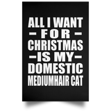 All I Want For Christmas Is My Domestic Mediumhair Cat - Poster Portrait