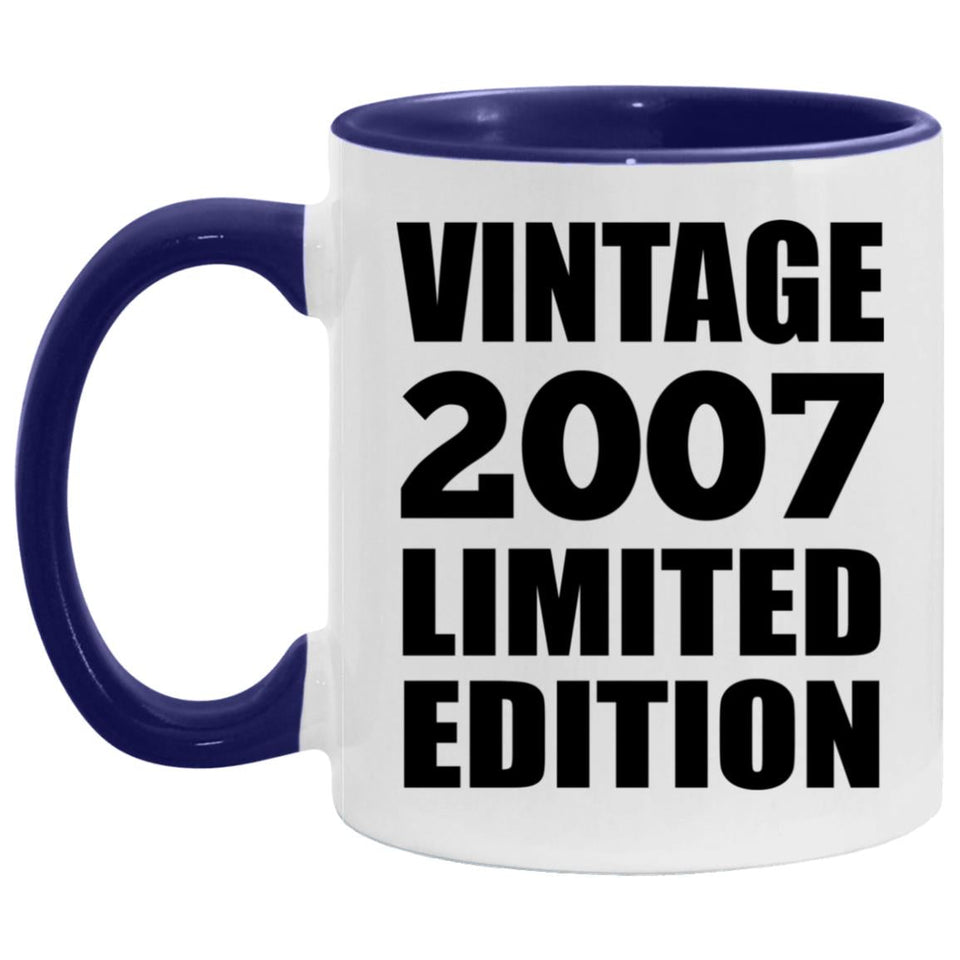 17th Birthday Vintage 2007 Limited Edition - 11oz Accent Mug Purple