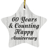 60th Anniversary 60 Years & Counting Happy Anniversary - Star Ornament F