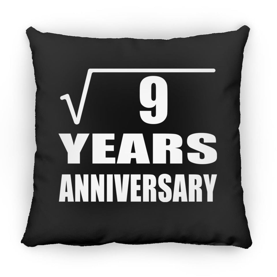 3rd Anniversary Square Root of 9 Years Anniversary - Throw Pillow Black