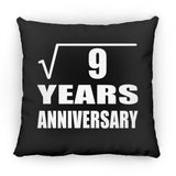 3rd Anniversary Square Root of 9 Years Anniversary - Throw Pillow Black