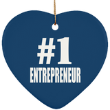 Number One #1 Entrepreneur - Heart Ornament