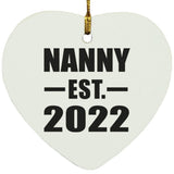 Nanny Established EST. 2022 - Heart Ornament