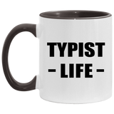 Typist Life - 11oz Accent Mug Black