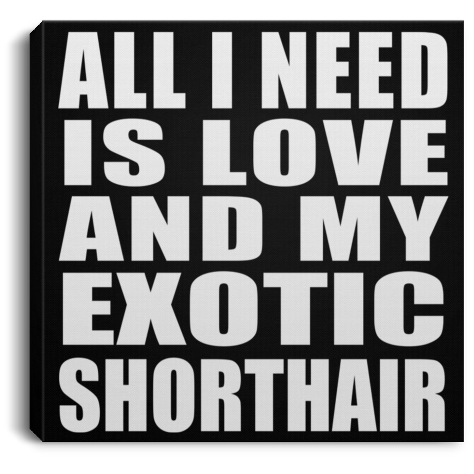 All I Need Is Love And My Exotic Shorthair - Canvas Square