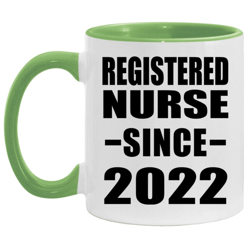 Registered Nurse Since 2022 - 11oz Accent Mug Green