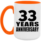 33rd Anniversary 33 Years Anniversary - 15oz Accent Mug Orange