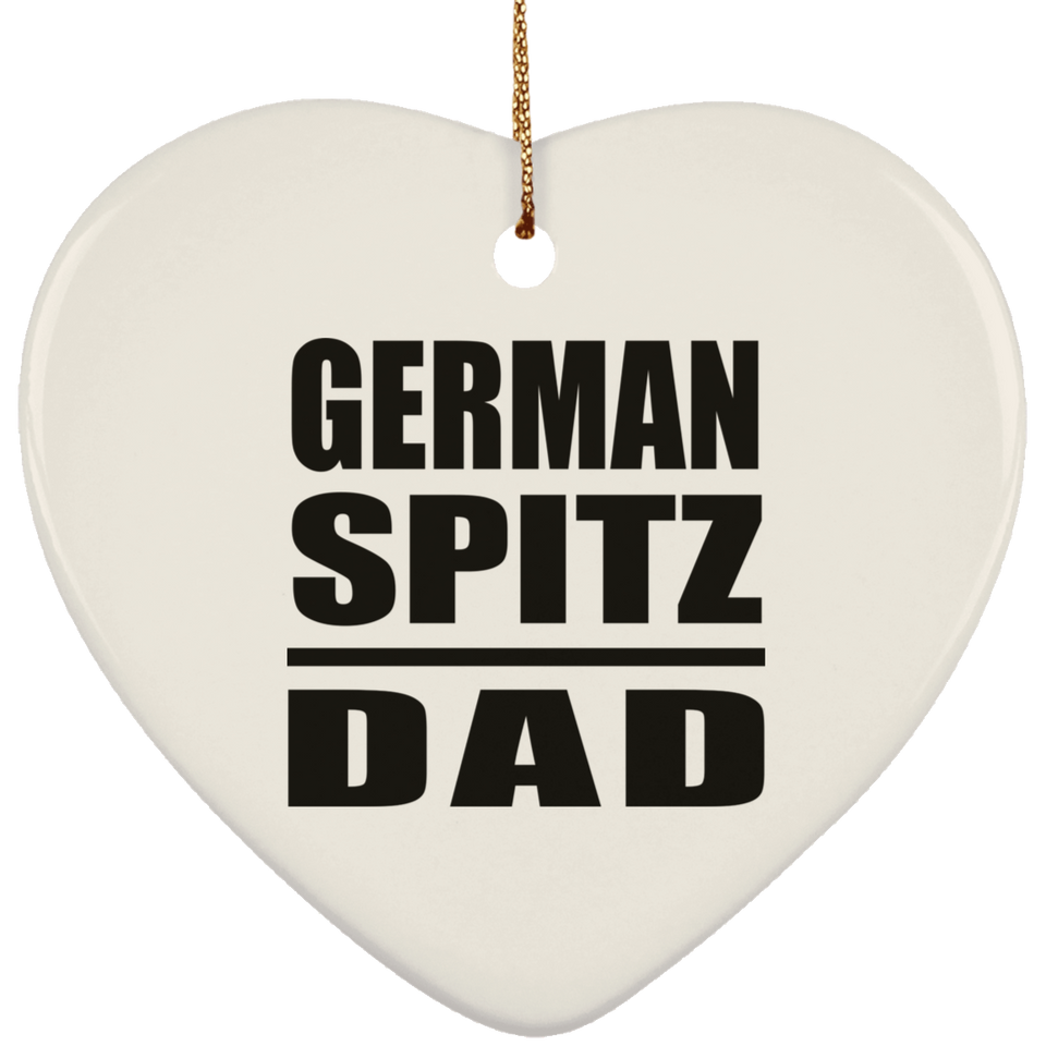 German Spitz Dad - Heart Ornament