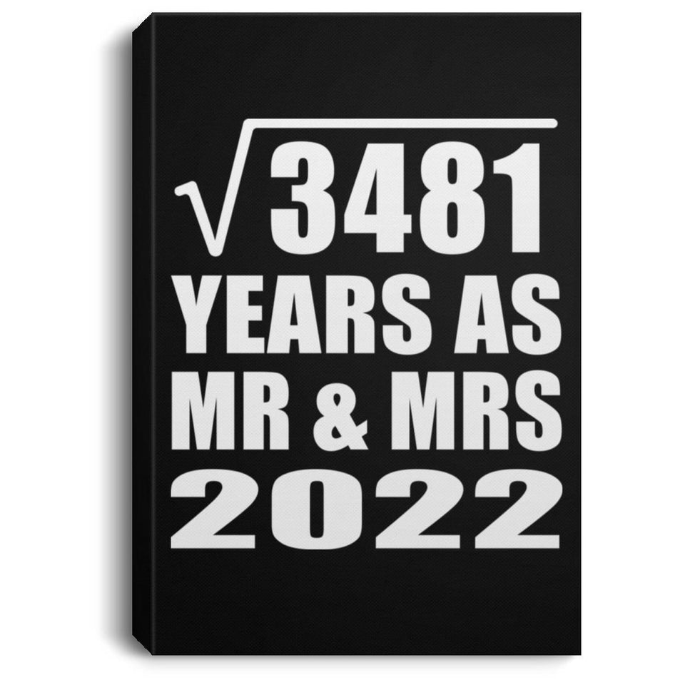 59th Anniversary Square Root of 3481 Years As Mr & Mrs 2022 - Canvas Portrait