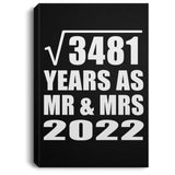 59th Anniversary Square Root of 3481 Years As Mr & Mrs 2022 - Canvas Portrait