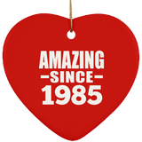39th Birthday Amazing Since 1985 - Heart Ornament