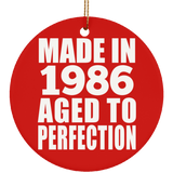 38th Birthday Made In 1986 Aged to Perfection - Circle Ornament
