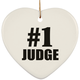 Number One #1 Judge - Heart Ornament