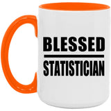 Blessed Statistician - 15oz Accent Mug Orange