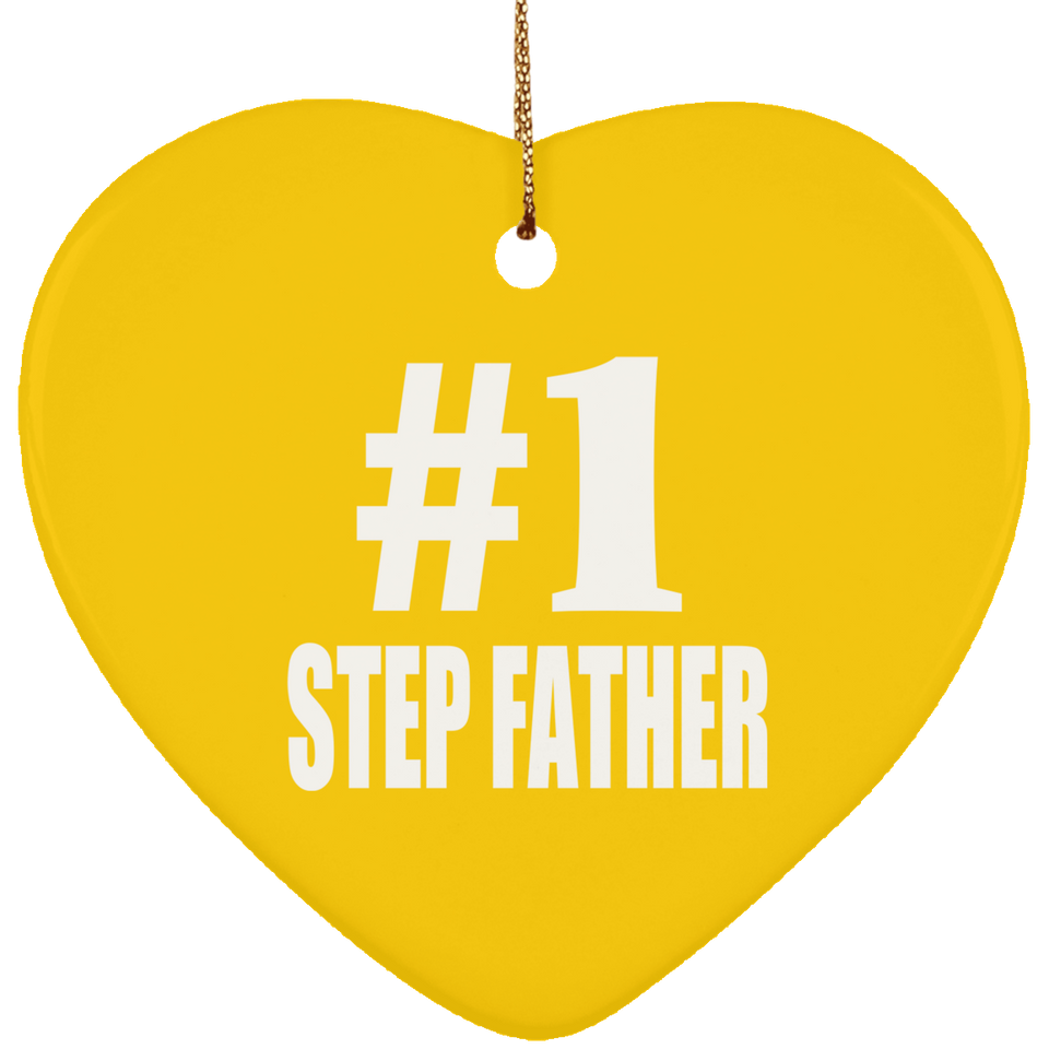 Number One #1 Step Father - Heart Ornament