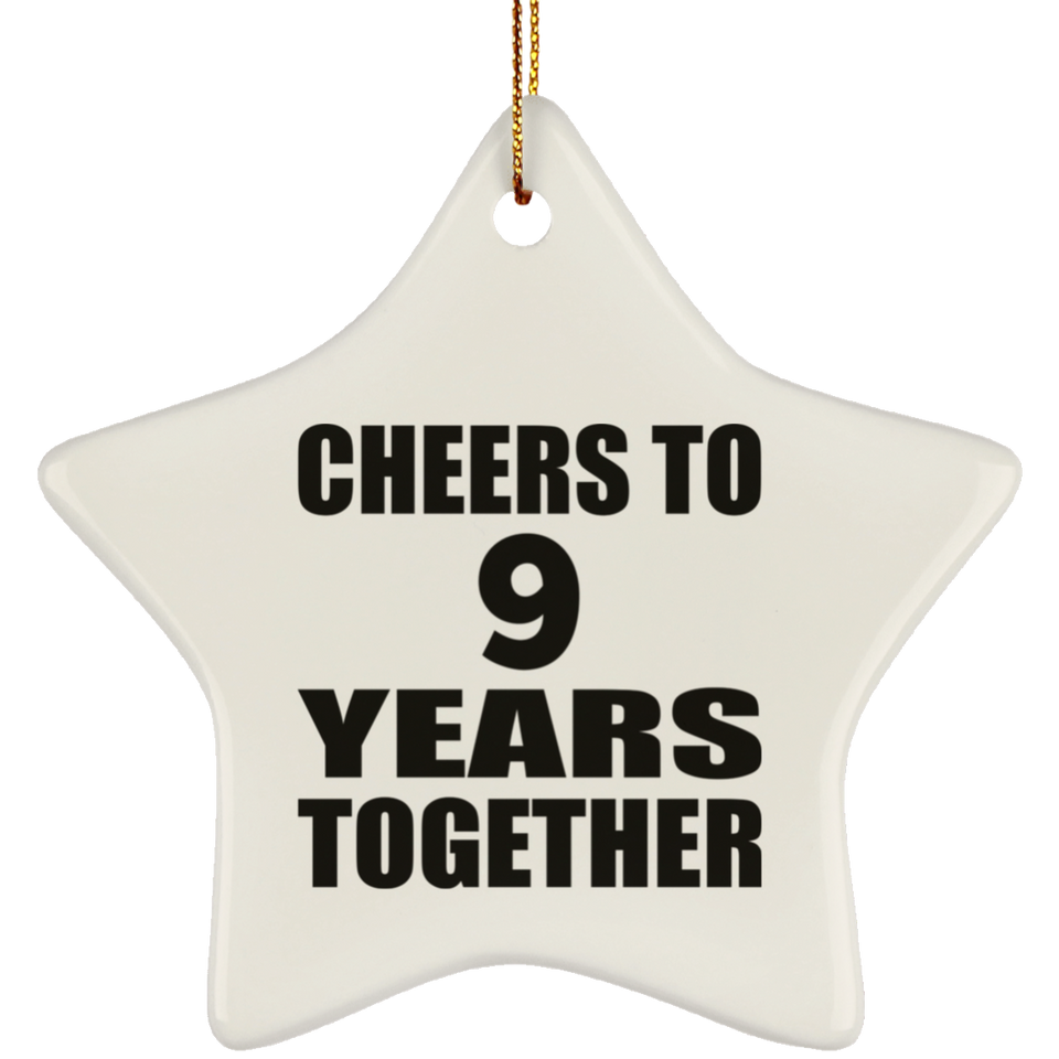 9th Anniversary Cheers To 9 Years Together - Star Ornament