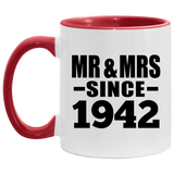 82nd Anniversary Mr & Mrs Since 1942 - 11oz Accent Mug Red