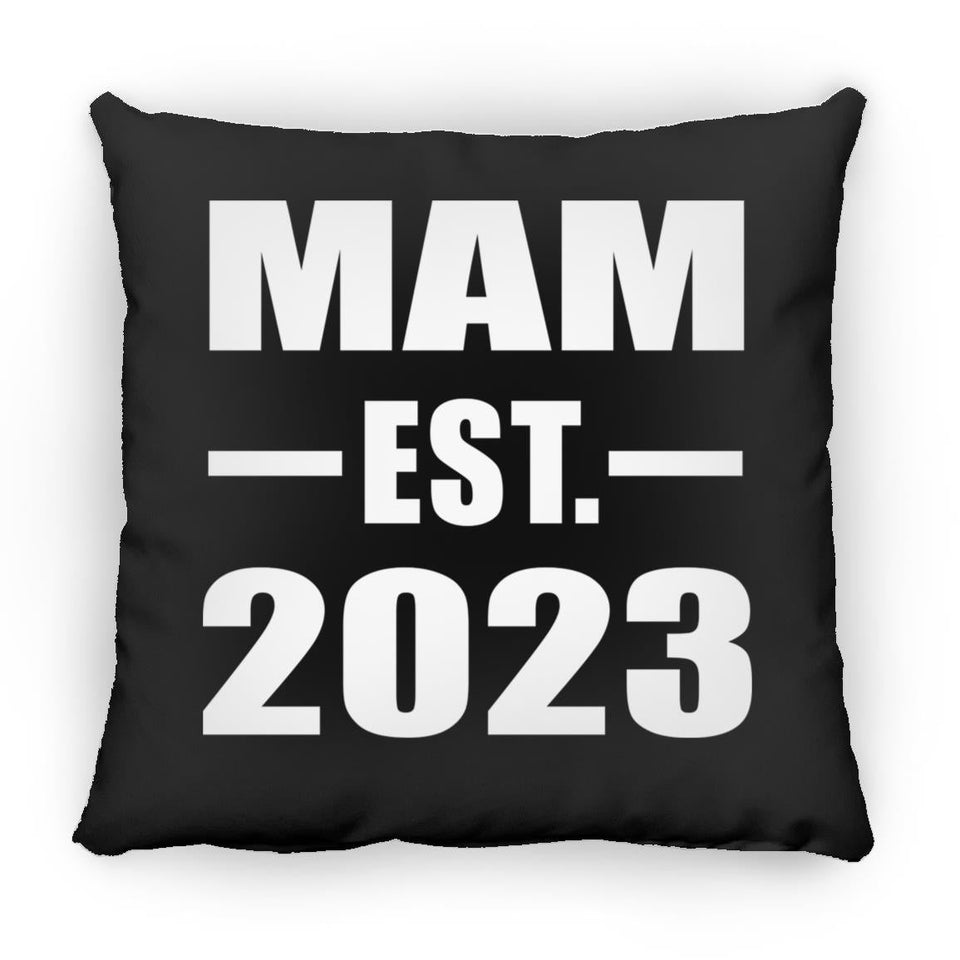 Mam Established EST. 2023 - Throw Pillow Black