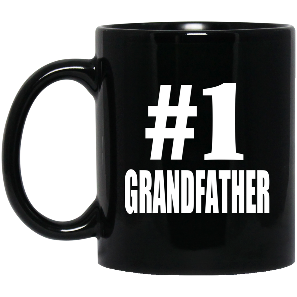 Number One #1 Grandfather - 11 Oz Coffee Mug Black
