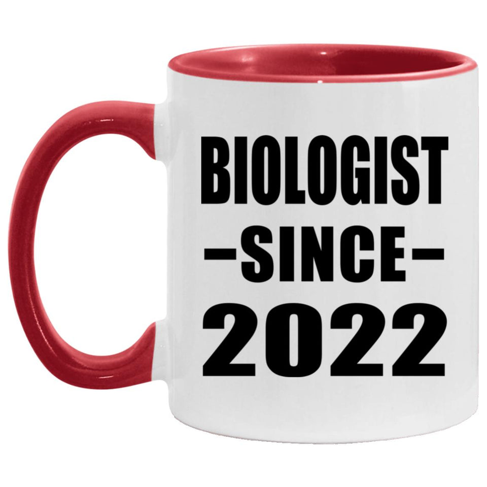 Biologist Since 2022 - 11oz Accent Mug Red