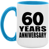 60th Anniversary 60 Years - 15oz Accent Mug Blue